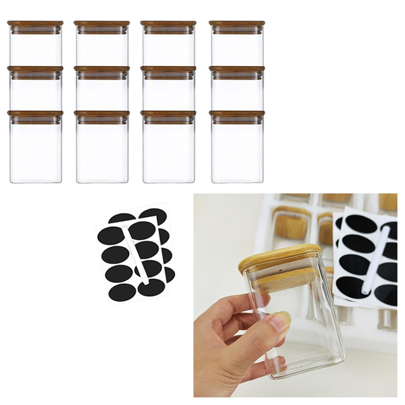 12Pcs Glass Food Storage Container Containers Set Kitchen Canister Jar