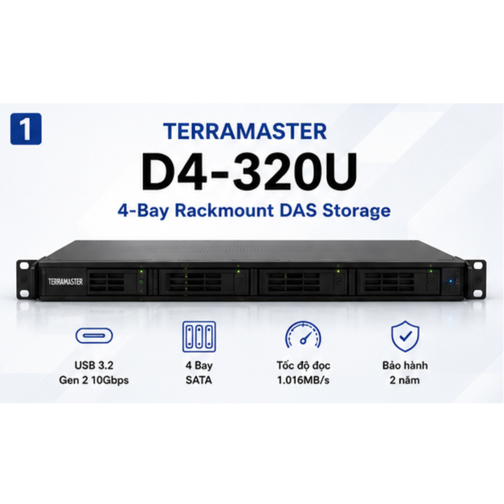 Thiết bị DAS TerraMaster D4-320U 4-bay hàng chính hãng