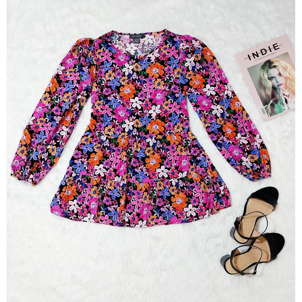 Đầm Babydoll Họa Tiết Hoa Xinh Xắn Tay Phồng Lạ Mắt