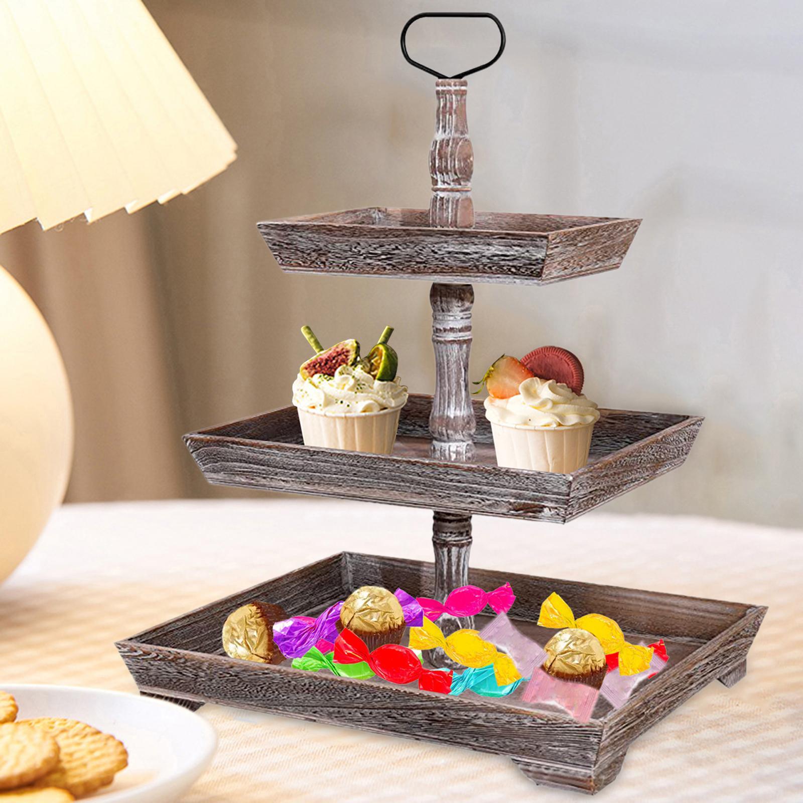 Serving Tray Pastry Food Serving Stand Cake 3 Leyer for Birthday