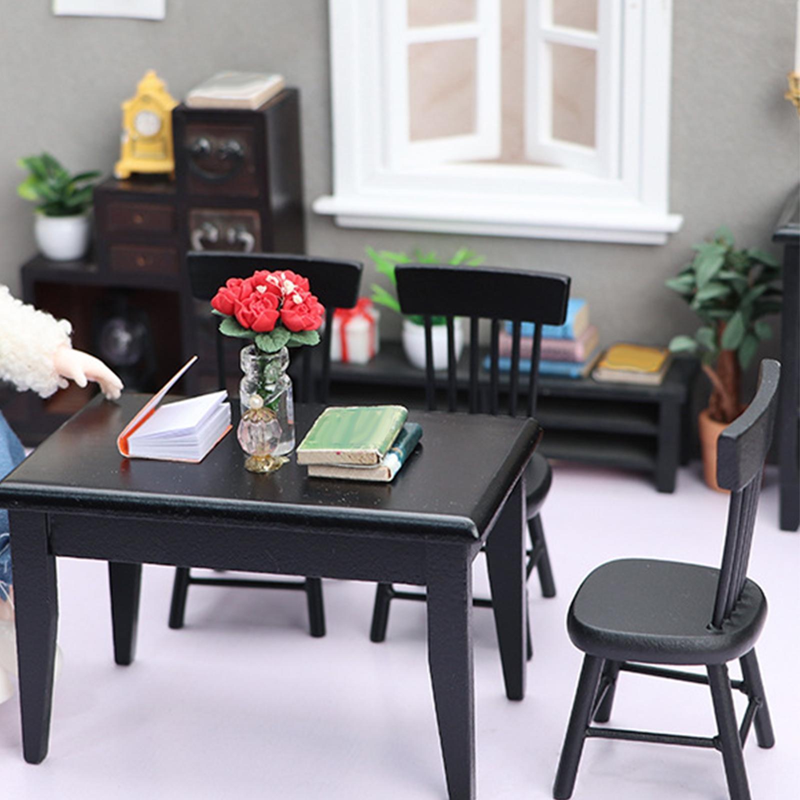 Simulation Dollhouse Miniature Table Chairs  Furniture