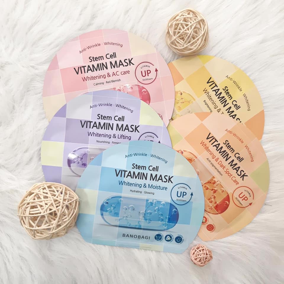 Combo 10 Miếng Mặt Nạ Dưỡng Da Banobagi Stem Cell Vitamin Mask 30g