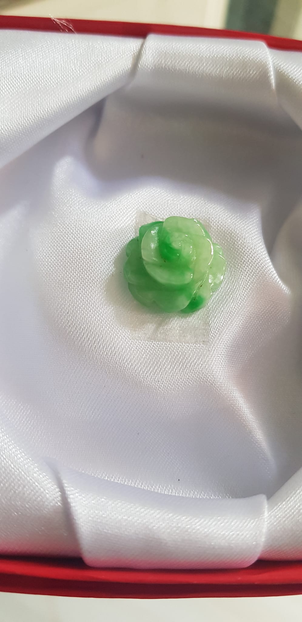 Mặt Dây chuyền nữ Bông Hồng Nổi đk 17mm x cao 9mm đẹp Đá cẩm thạch tự nhiên xanh tươi nữ bọc vàng lên đeo ạ