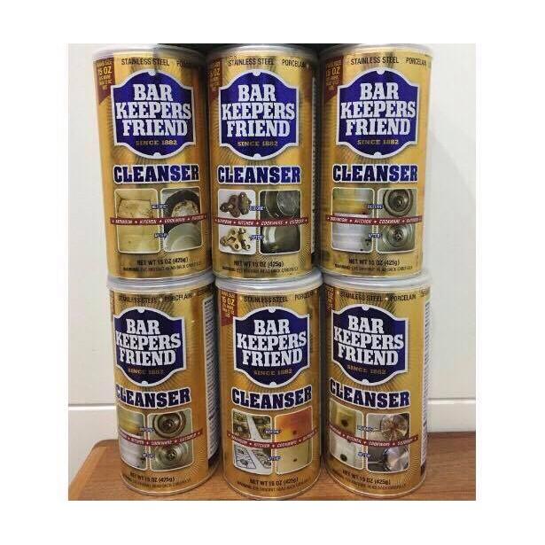 Bột làm sạch siêu thực - Bar keepers friend - tẩy sạch inox, đồng, kính, vòi, xoong nồi, vết ố,...