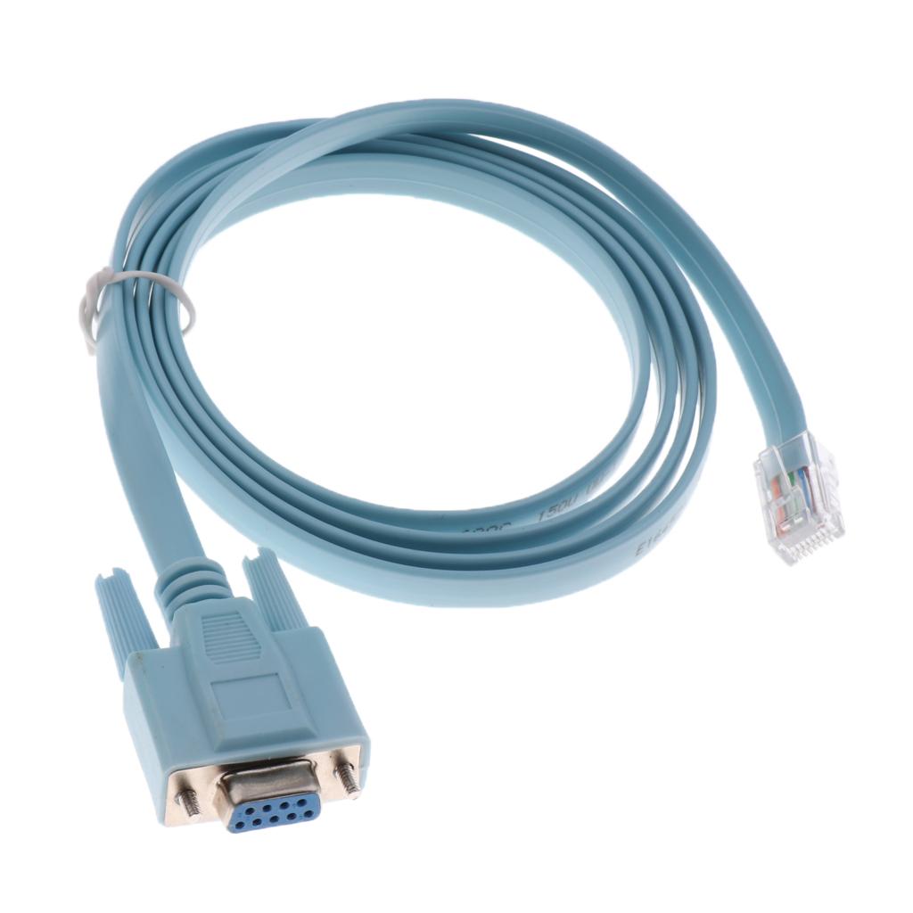 1.8M RJ45 Male to 9 Pin RS232 DB9 Female LAN Router/Printer Console Cable