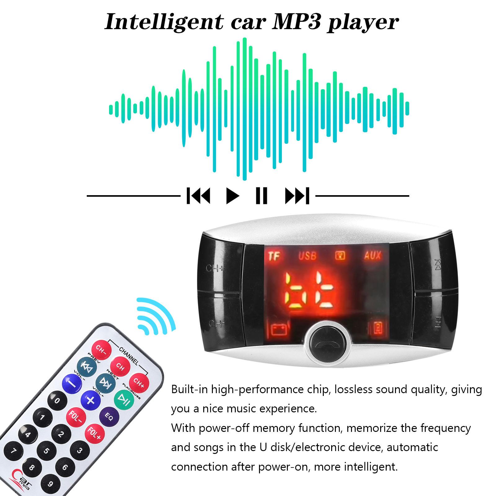 Car MP3 Player BT Wireless FM Transmitter Audio Music Stereo Dual USB Car Charger with LCD Display Remote Controller