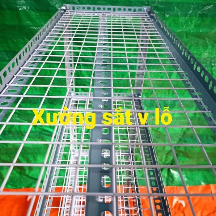 Kệ sắt v lỗ Rộng 30cm x Dài 1,5m ,Cao từ 60cm đến 1,5m ,kệ sắt v lỗ vỉ lưới sắt ô vuông nhiều tầng kệ