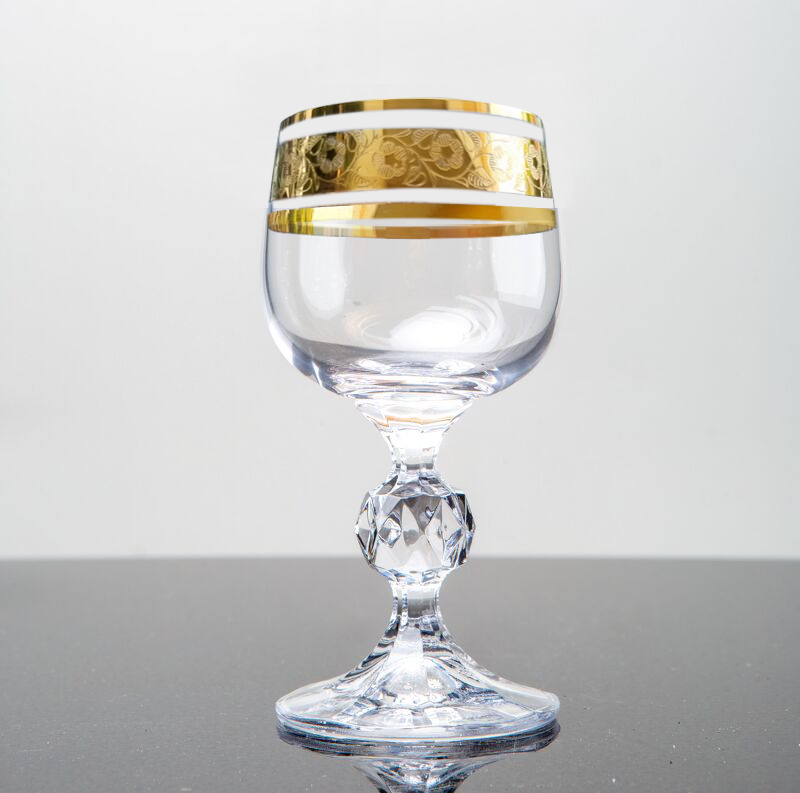 Bộ 6 ly pha lê mạ vàng 24k dung tích 150 ml
