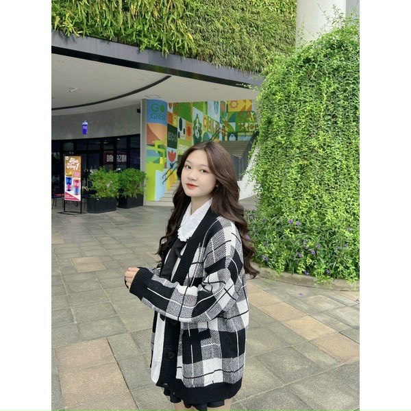 ÁO LEN KHOÁC CARO UNISEX NAM NỮ FORM RỘNG BIG SIZE CARDIGAN ÁO LẠNH DẠO PHỐ GIÁNG SINH NOEL ÁO ĐÔI ÁO CẶP