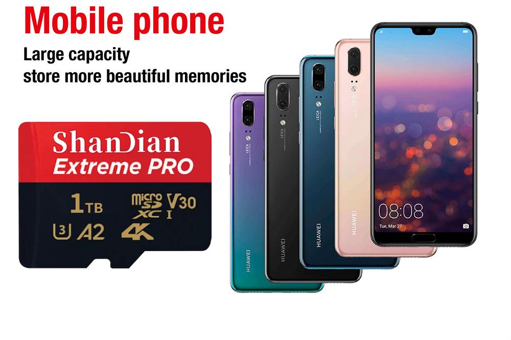 Mini Micro SD Thẻ 1TB Công suất lớn Micro SD / TF Flash Thẻ bộ nhớ tốc độ cao 512GB 256GB Micro SD cho điện thoại / máy tính màu: 1TB