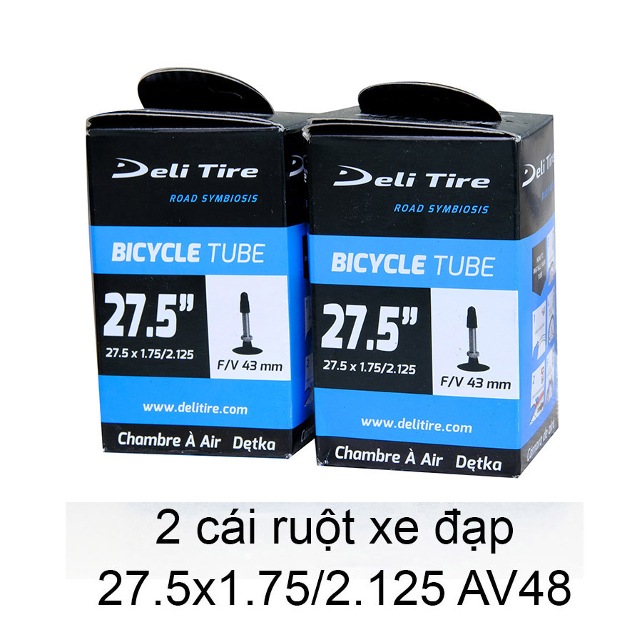 Cặp 2 cái ruột xe đạp, săm xe đạp DELI TIRE 27.5x1.75/2.125 Van Pháp 43mm 