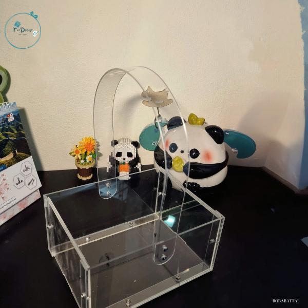 Acrylic Giỏ hoa bằng Mica - giỏ đựng quà tết- trong suốt, giỏ trưng bày trái cây - Hộp hoa có quai