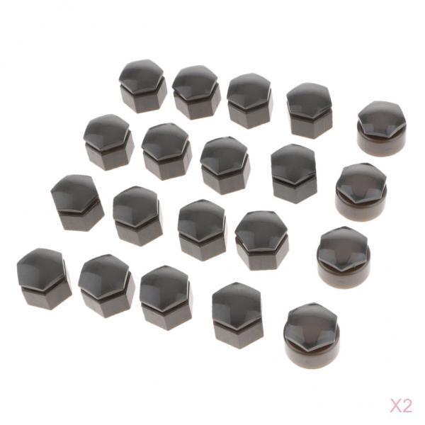 40PCS 22mm Car Hub Screw  Wheel Nut Lug Dust Cover Caps  Gray