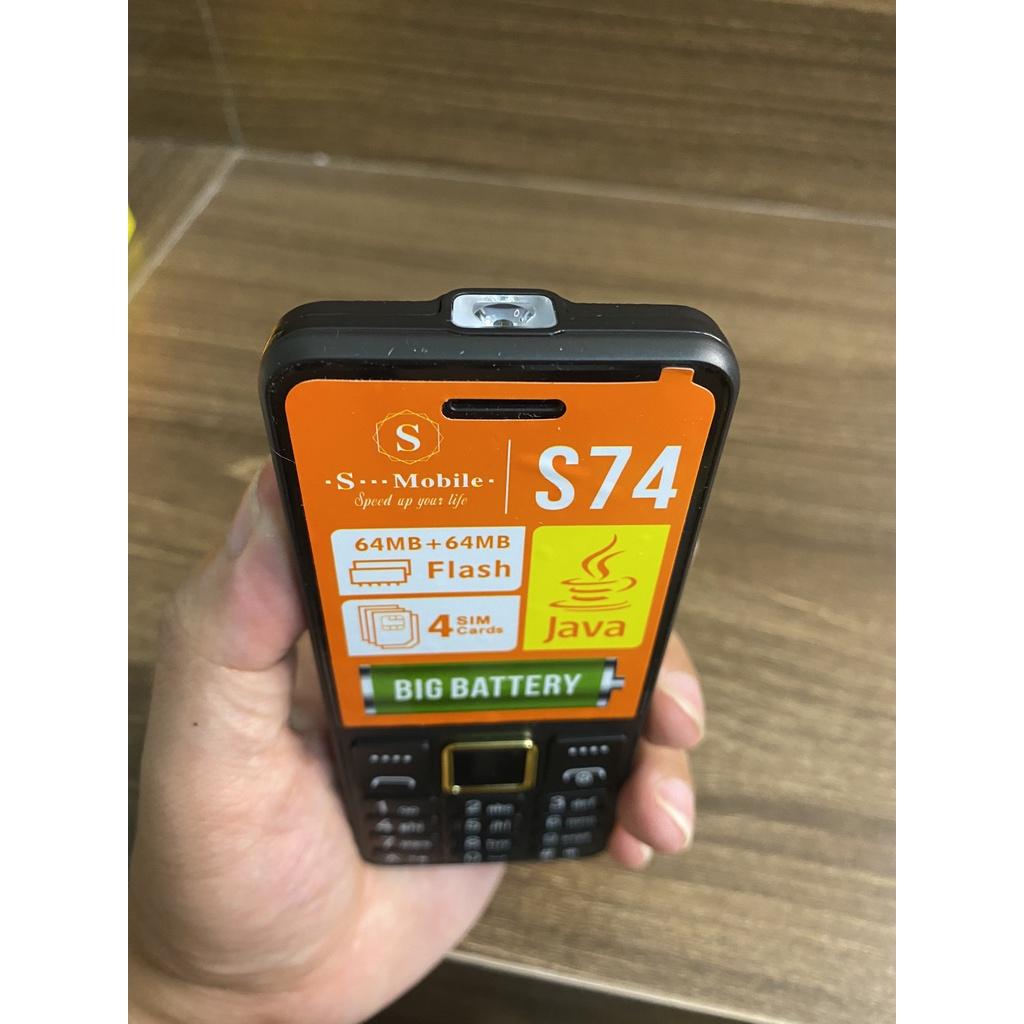 Điện Thoại S-Mobile S74 - 4 Sim - Pin Khủng 3000 mAh - Loa Cực To - Lướt Mạng - Mới Full Box-Bảo Hành 06 Tháng