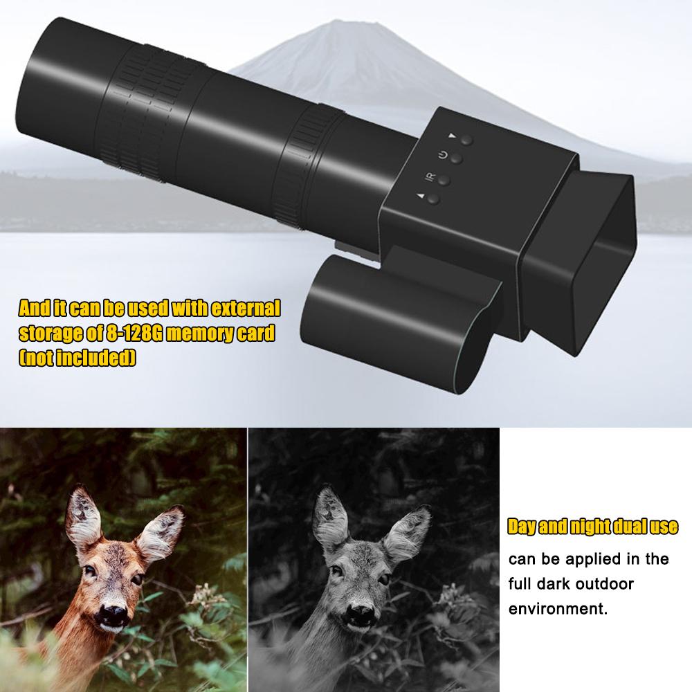 Handheld Portable Telescopic Sight 8-24X Magnify 1.54inch 320*320 Display 1.5X Objective Lens with Photo Video Taking Function Support PC Connection Day and Night Use for Outdoor Sports Huntings Travelling Boating Birds Watching