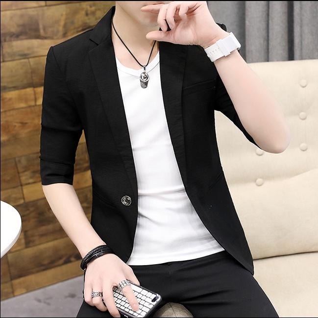 Vest nam,Áo Vest Nam Cổ Đức tay lỡ đơn điệu chất vải cotton phong cách Hàn Quốc 1 cúc cao cấp chuẩn form lịch lãm H48