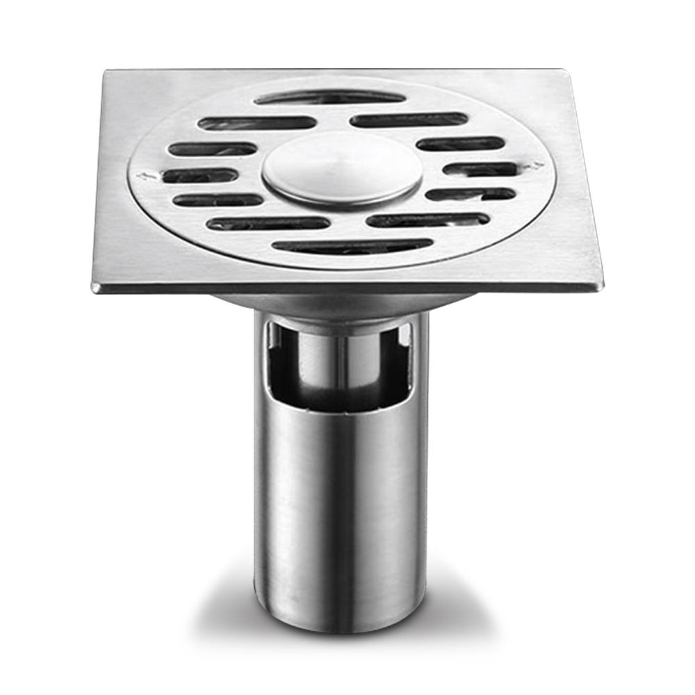 Ống thoát sàn nước sử dụng vật liệu inox 304 cao cấp, có lỗ thoát lớn, thiết kế ngăn chặn hiệu quả cặn bẩn chảy xuống cống.