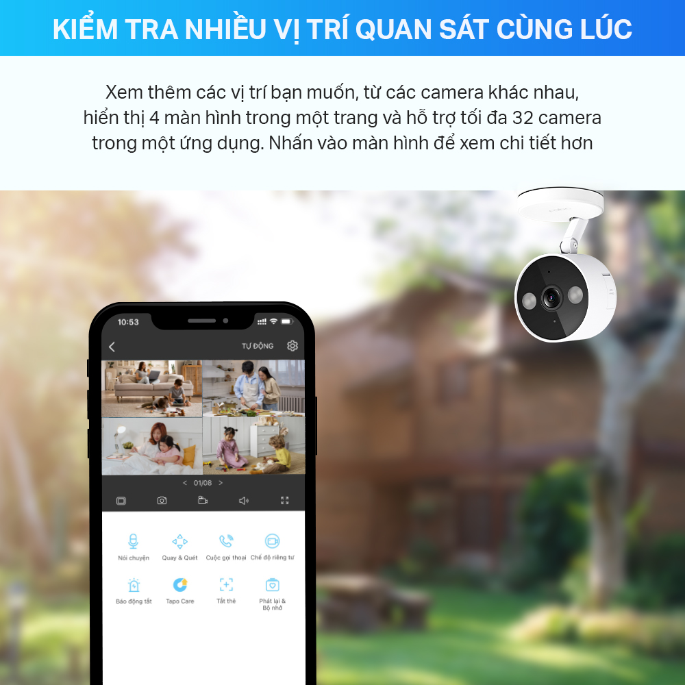 Camera Wifi TP-Link Tapo C120 Trong Nhà/ Ngoài Trời Chống Nước, Đế Nam Châm, Độ Phân Giải 2K QHD - Hàng Chính Hãng
