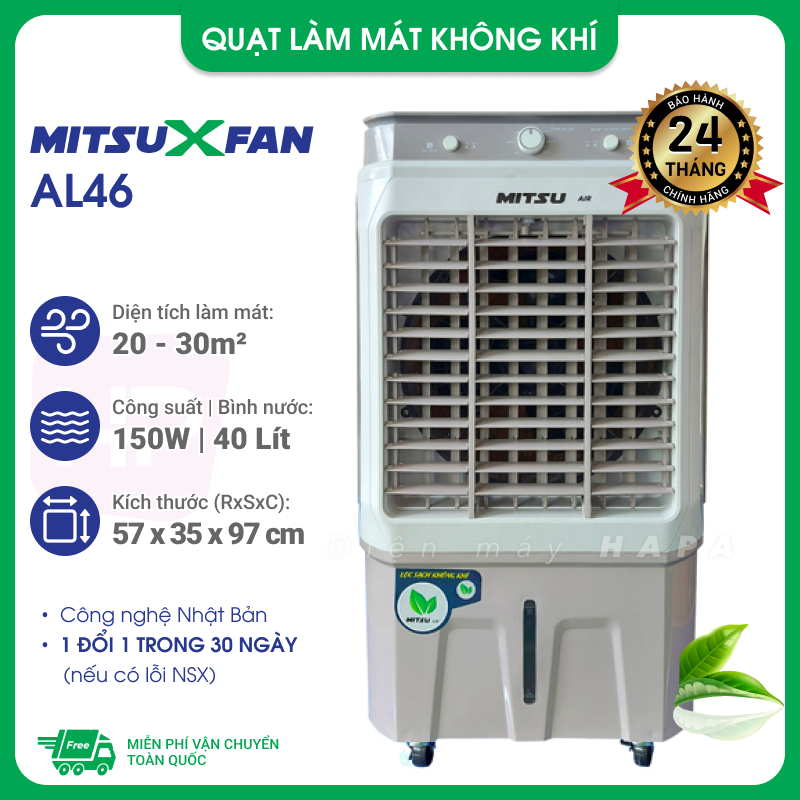 [SIÊU TỐC 2H] Quạt Hơi Nước Cao Cấp MITSUXFAN Inverter Diện Tích 1[SIÊU TỐC 2H] 5-130 m², 40-90L, Đầy Đủ Models, Công nghệ Nhật Bản - Hàng Chính Hãng