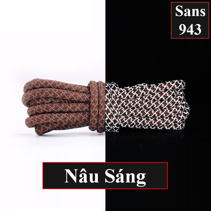 Dây giày dạ quang phản quang bản tròn giầy cao cổ boot thể thao sneaker nam nữ dài 1m 1m2 1m4 1m6 1m8 Sans943