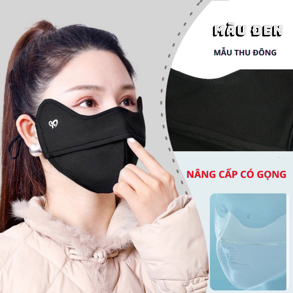 KHẨU TRANG MẶT NẠ CHE GÒ MÁ, CHỐNG TIA CỰC TÍM UPF50+ MÃU MỚI