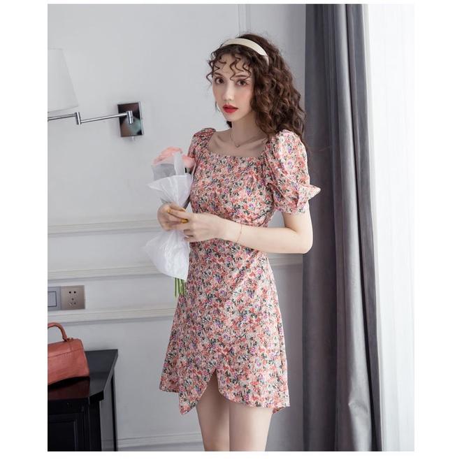 Đầm Xếp Ly Eo Tà Xéo Cổ U Điệu Đà Cực Xinh - BY1135