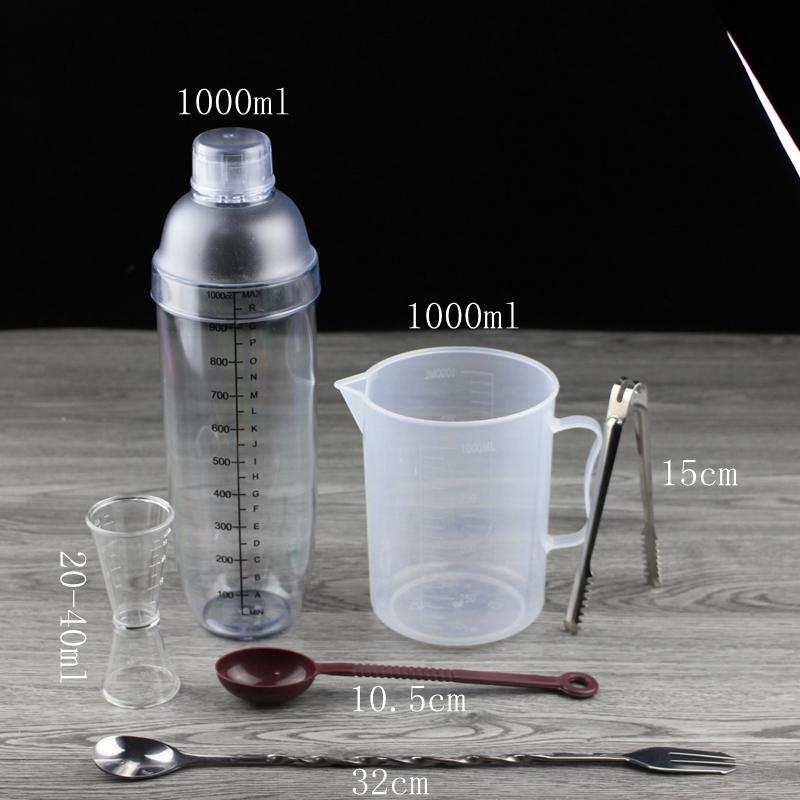 6 Pcs Cocktail Shaker & Bar Accessories - Drink Mixer & Cocktail Set Barware