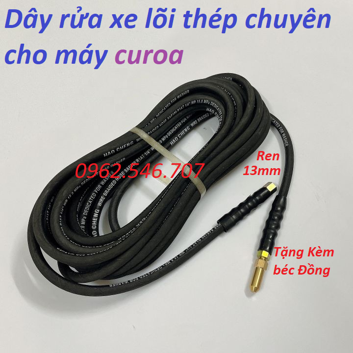 Combo 10m,15m,20m dây xịt rửa xe lõi bố thép ren 13mm (tặng kèm béc xịt Đồng) - dây rửa xe cho máy dây culoa đầu kéo