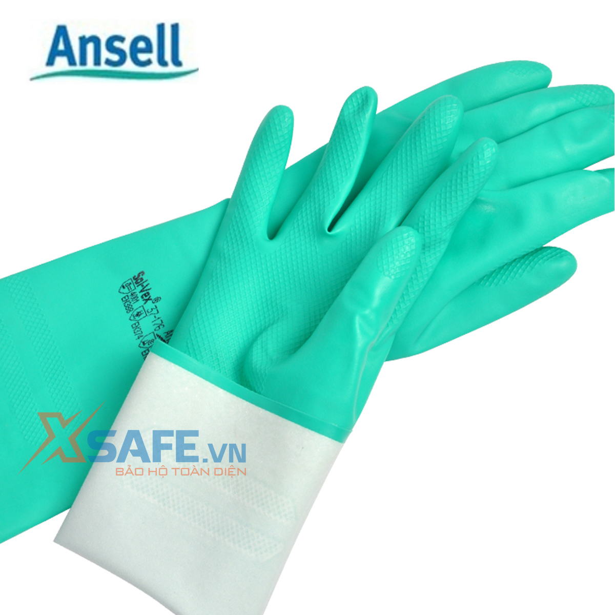 Găng tay chống hóa chất Ansell 37-175 chống hóa chất - dầu nhớt - Axit / cotton thấm hút mồ hôi - tái sử dụng nhiều lần