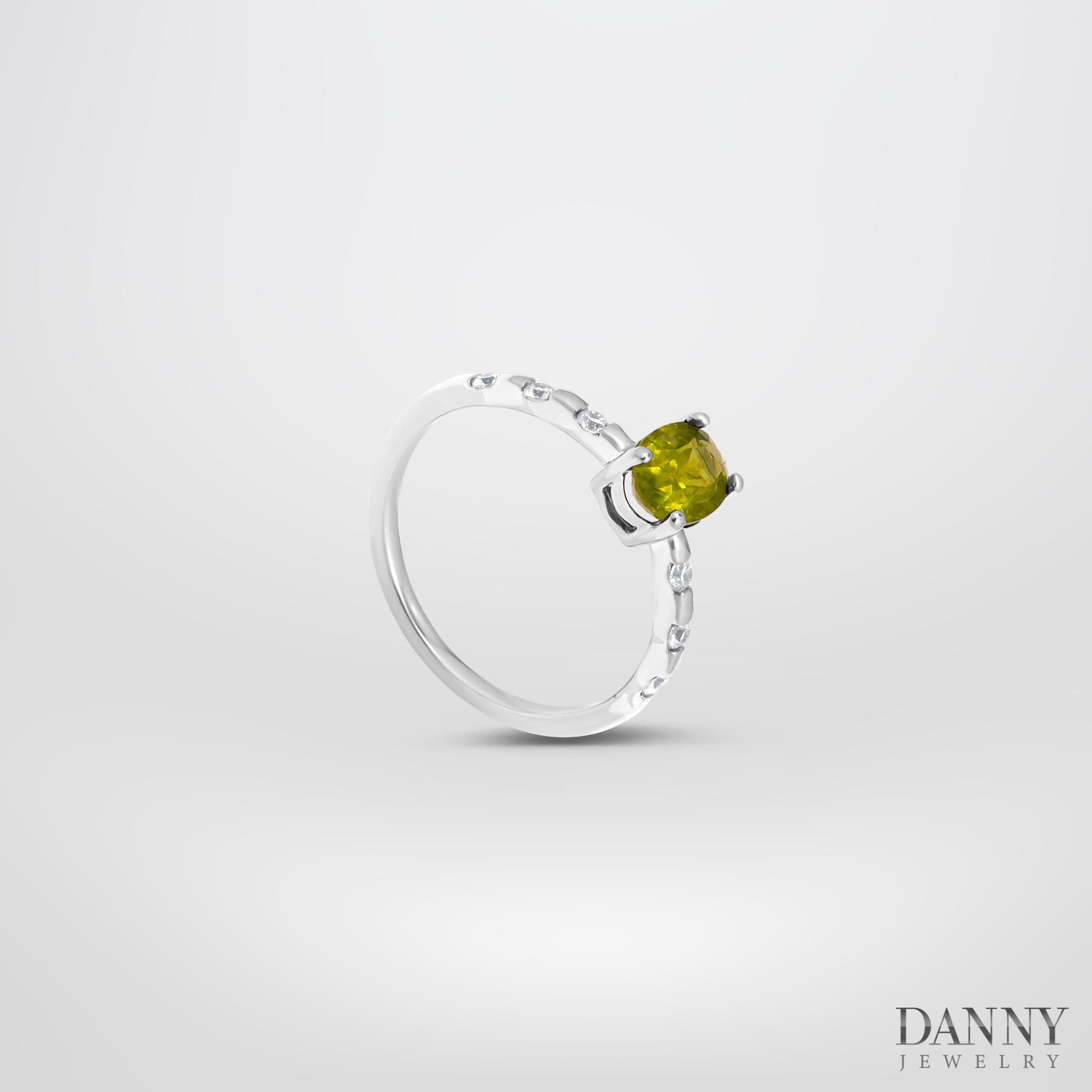 Nhẫn Nữ Danny Jewelry Bạc 925 Xi Rhodium Đá Peridot & CZ N0107