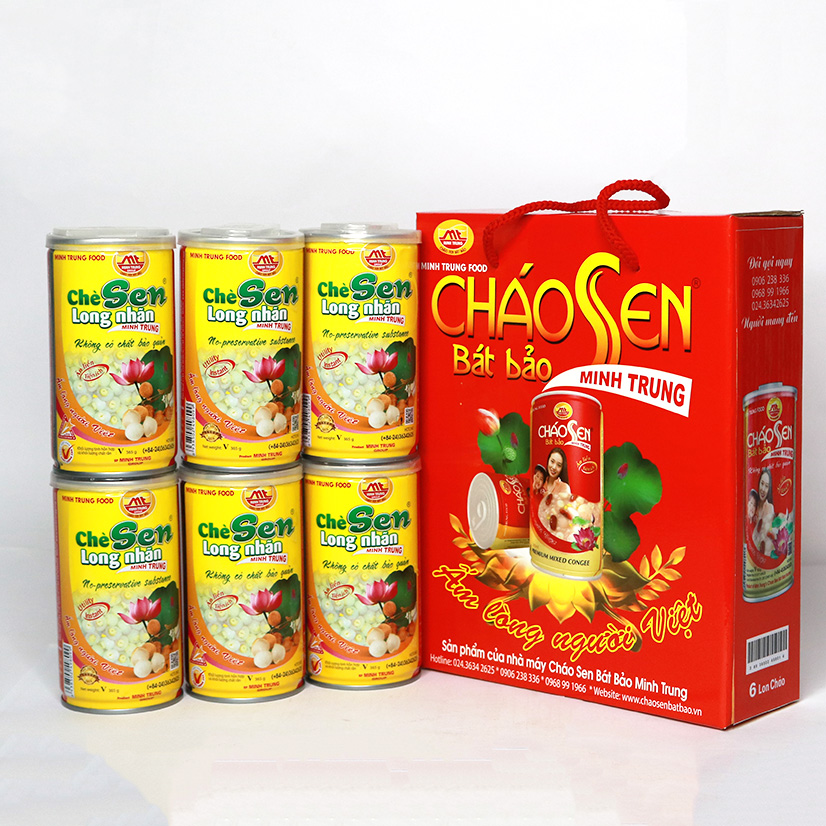 Chè sen long nhãn Minh Trung 365g (combo 12 lon - Chè Sen Long Nhãn 12)