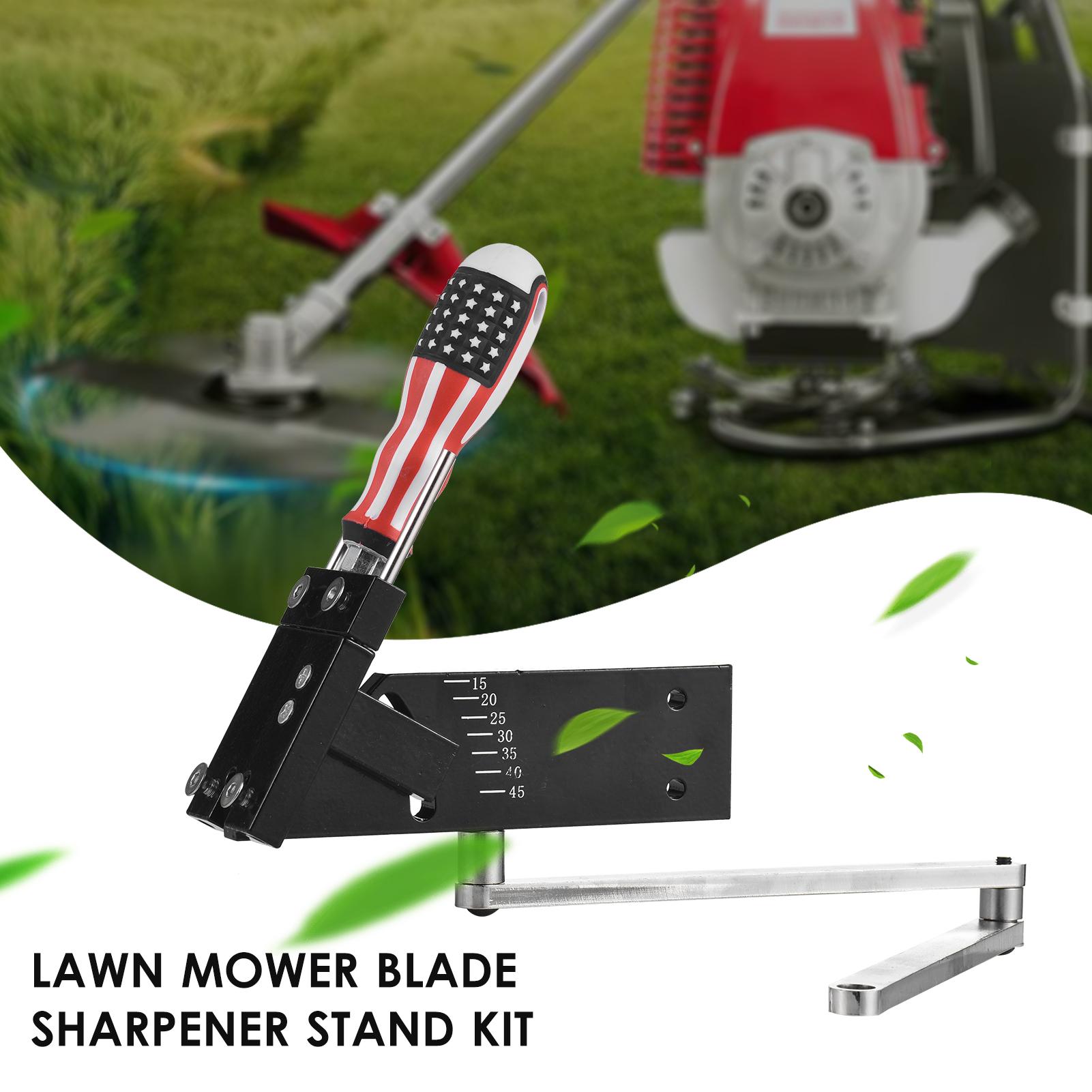 Sharpener Model Lawn Mower Blade Sharpener Stand Kit for Straight and Standard Blades 15 to 45 Degrees Adjustable Compatible with Angle Grinder