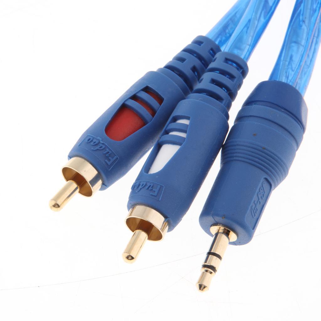 1.5m/5ft 3.5mm 1/8" Male to 2 Male RCA Jack Adapter Audio Y Cable Splitter