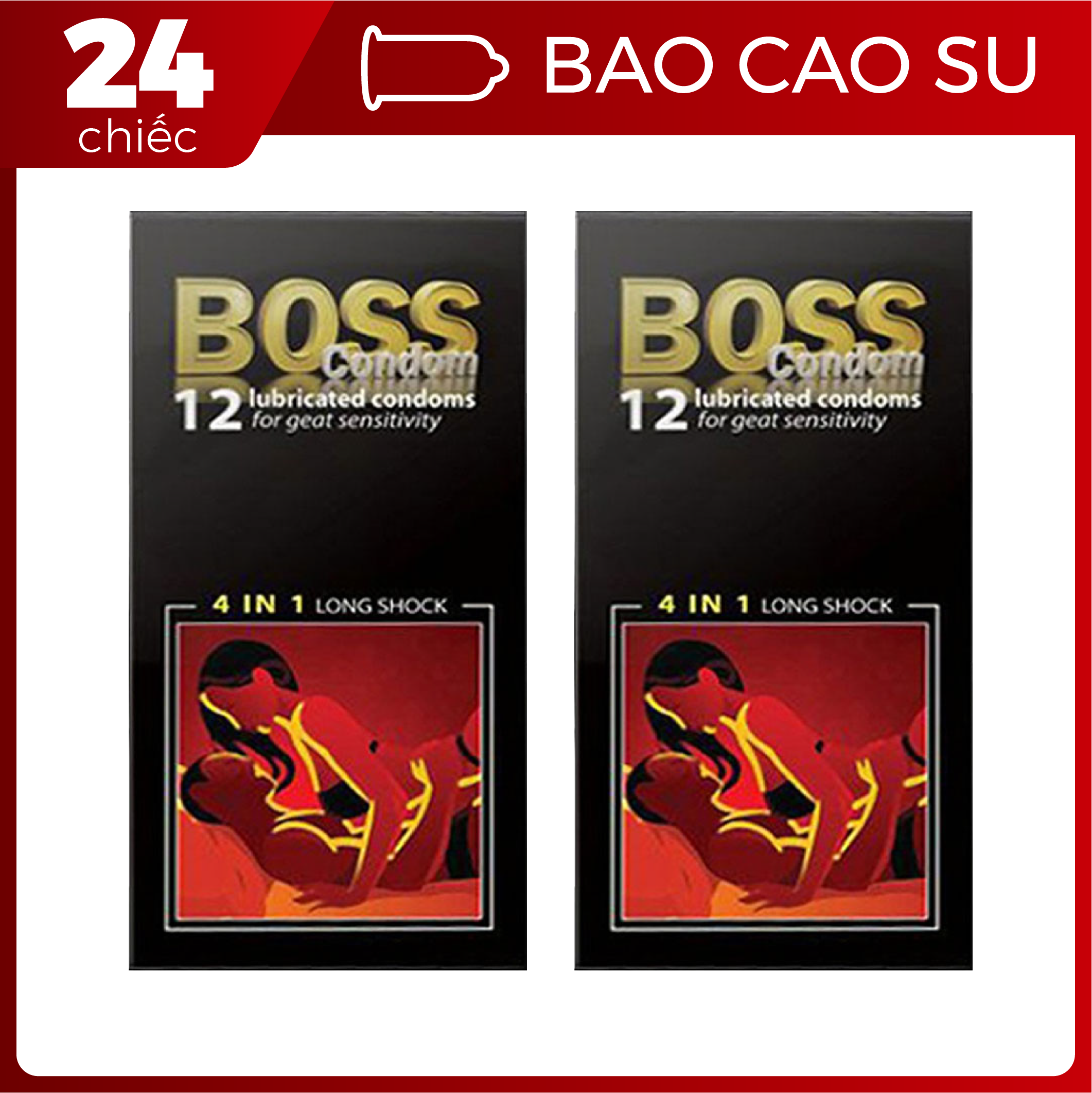 Bộ 2 Bao Cao Su Boss 12s 4 trong 1