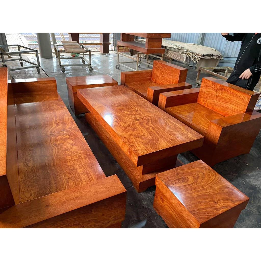 Bộ sofa đối đóng hộp gỗ hương đá