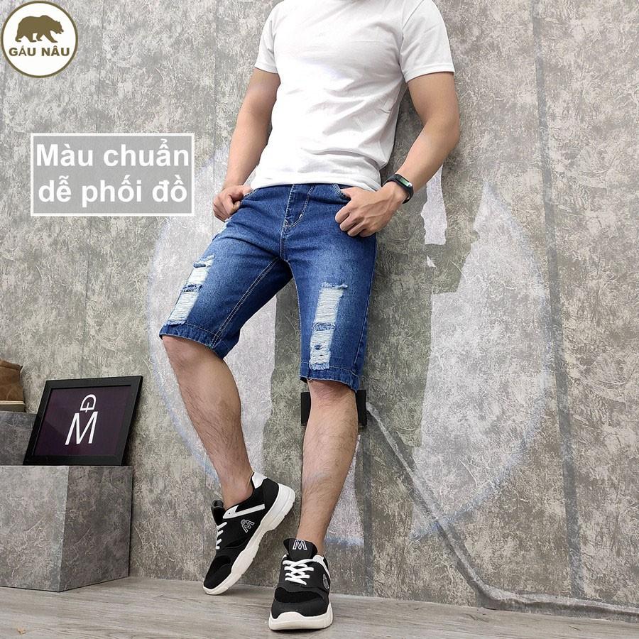 Quần short jean nam GN418 màu chuẩn đẹp Gấu Nâu