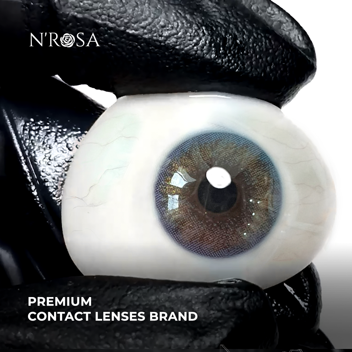 Lens nâu có độ cận N’Rosa Vivid Brown cho mắt thở cao cấp Angel Eyes phân phối | Độ cận: 0-8 | Chất liệu Silicone Hydrogel