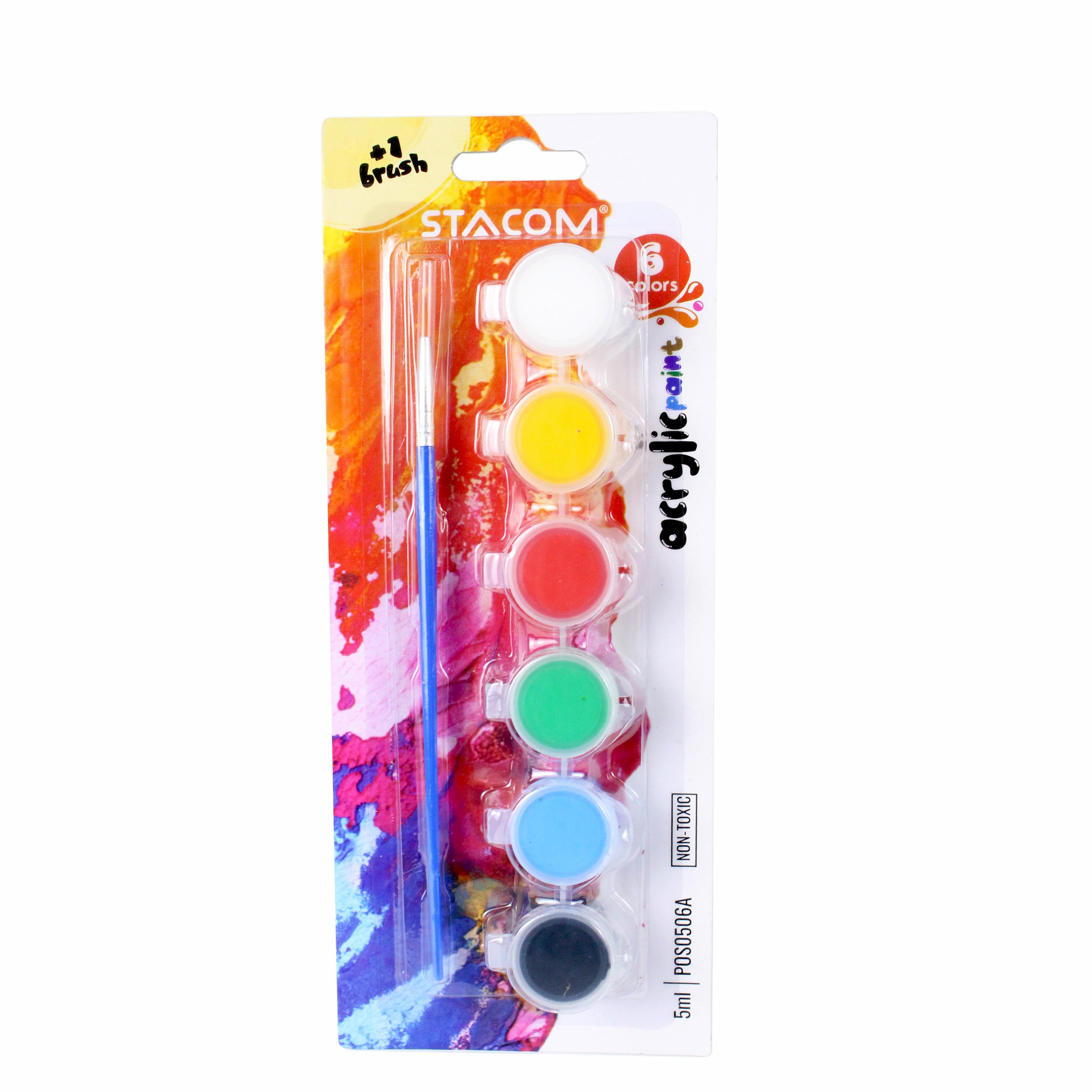 Bộ 6/12/24 màu Acrylic , kèm cọ vẽ STACOM/ POS05_24A
