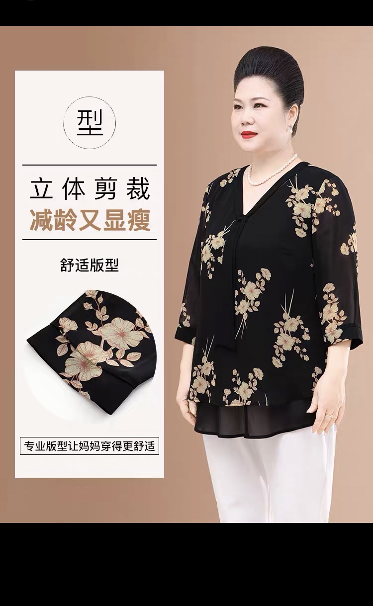 Áo Sơ Mi Hoa Cho Mẹ Béo SM82 - Hàng Quảng Châu Cao Cấp