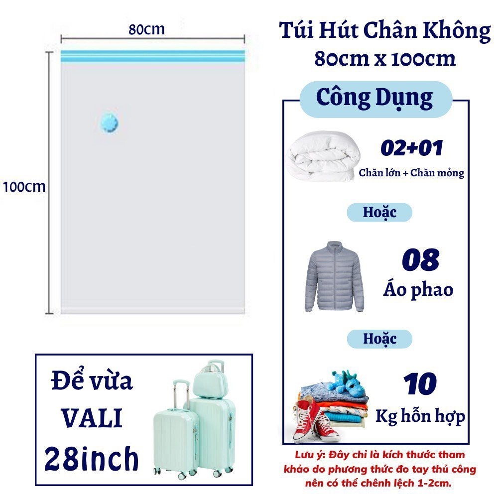 Túi Hút Chân Không Đựng Quần Áo, Chăn Ga Gối, Thú Bông - Loại Dày Cao Cấp, Nhiều Hoạ Tiết, Bảo Vệ Quần Áo, Chăn Ga Khỏi Ẩm, Nấm Mốc, Chống Nước Tuyệt Đối