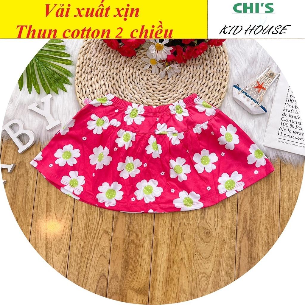 [XUẤT DƯ ĐẸP] CHÂN VÁY SIZE ĐẠI CHO BÉ THUN COTTON MỀM MÁT CÓ QUẦN ĐÙI CHIP BÊN TRONG 28-45KG