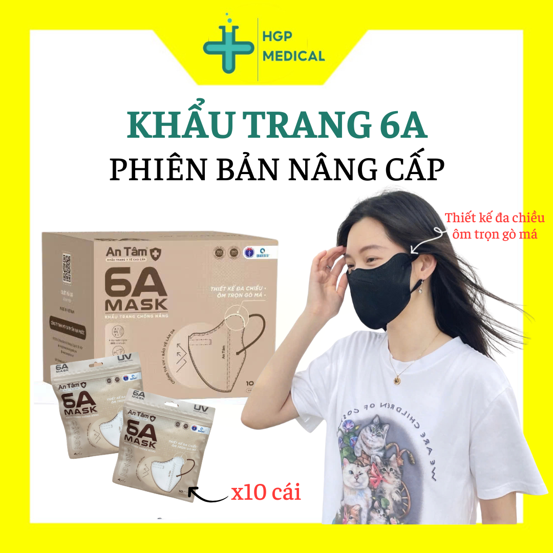 Khẩu trang y tế kháng khuẩn 6A An Tâm chính hãng phiên bản nâng cấp