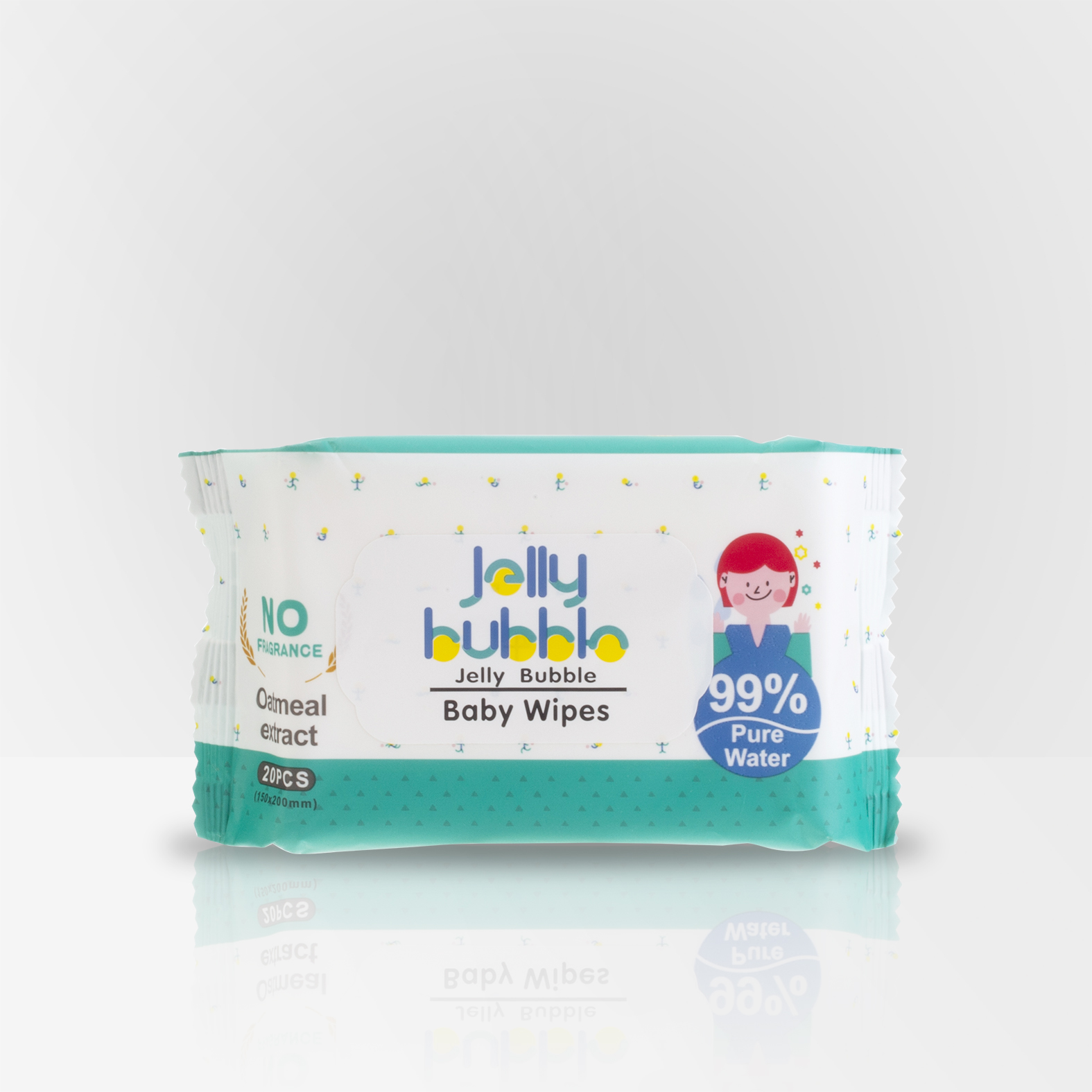 Combo 10 Gói Khăn Giấy Ướt Cho Bé JELLY BUBBLE - 20 Miếng