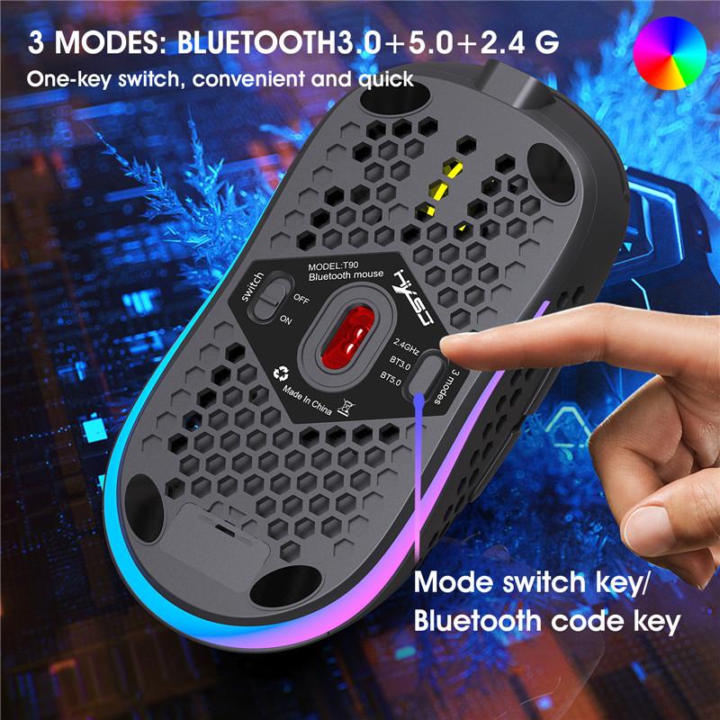 Bluetooth Không Dây Chơi Game Nhẹ Văn Phòng Nhà Sạc Loại C Sạc Nhanh RGB 2.4G USB 3600DPI Cho máy Tính Laptop