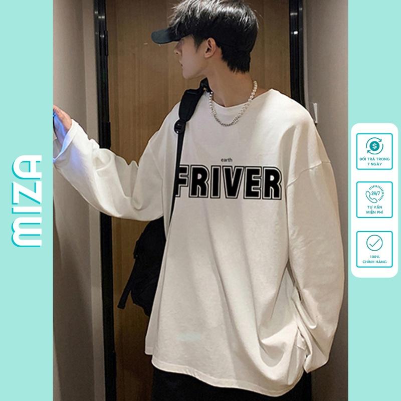 Áo thun tay dài sweater nam nữ unisex form rộng teen cổ tròn oversize cotton giá rẻ basic đen trắng freesize PRIVER