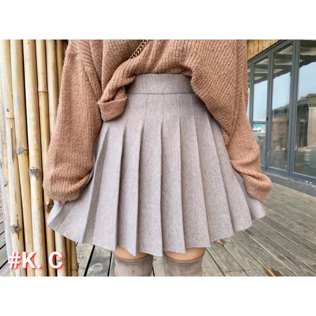 Chân váy len xếp ly QC Neww hot hit