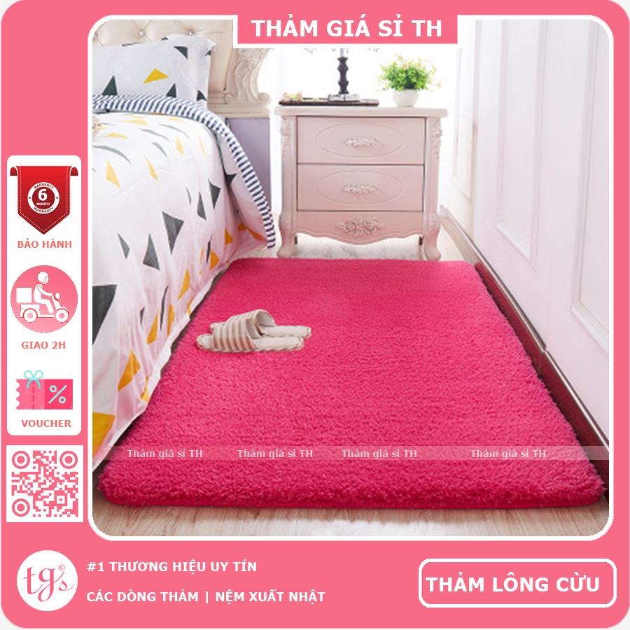 Thảm Lông Cừu Màu Đỏ Hoa Hồng | Thảm Trang Trí Phòng Khách - Phòng Ngủ - Thảm Trải Sofa - Thảm Dành Cho Bé