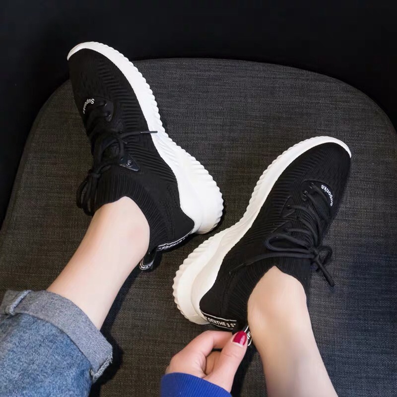 Giày thể thao sneaker nữ độn đế 3 cm cổ chun