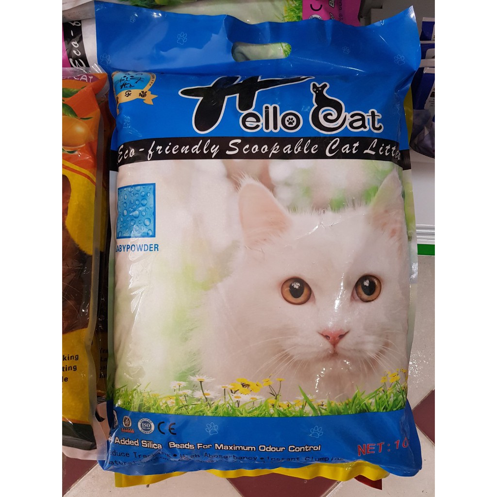 Cát vệ sinh cho mèo HELLO CAT 10L - Cát Hút ẩm tốt, mùi dễ chịu