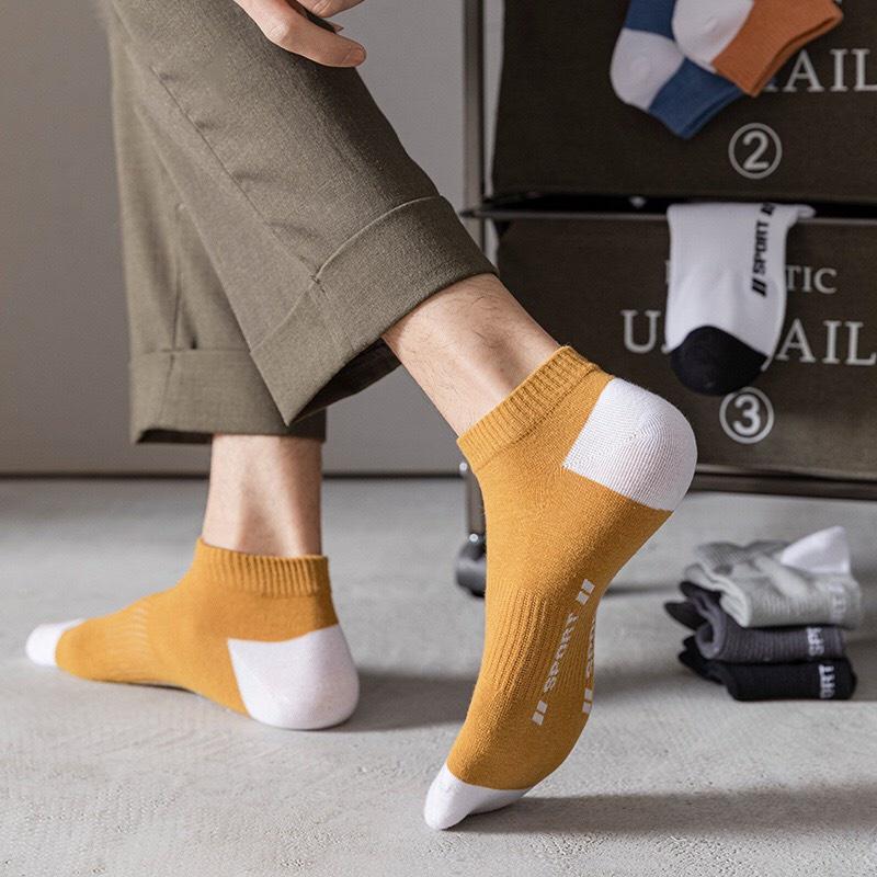 Set 8 Đôi Tất Vớ nam cổ ngắn cao cấp SPORT khử mùi kháng khuẩn chống hôi chân , màu sắc đa dạng HA-06